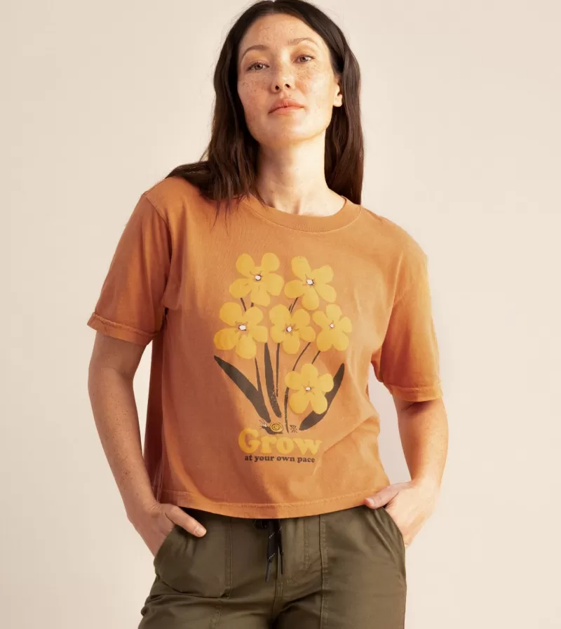 Women Roark T-shirts-Bloom Boxy Crop Premium Tee