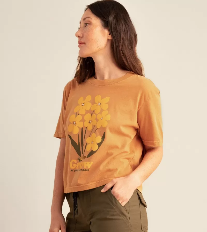 Women Roark T-shirts-Bloom Boxy Crop Premium Tee
