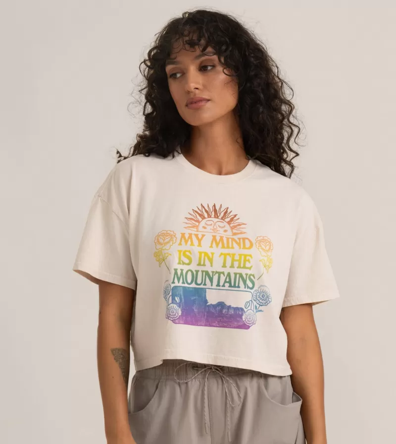 Women Roark T-shirts-Mountain Cropped Boxy Premium Tee